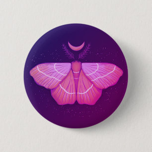 Bóton Redondo 5.08cm Inseto Mágico Roxo da Borboleta da Bruxa