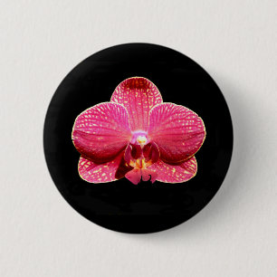 Bóton Redondo 5.08cm Insígnia de Orquídea Mariposa