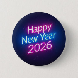 Bóton Redondo 5.08cm Insígnia do Ano 2026 Colorida Neon