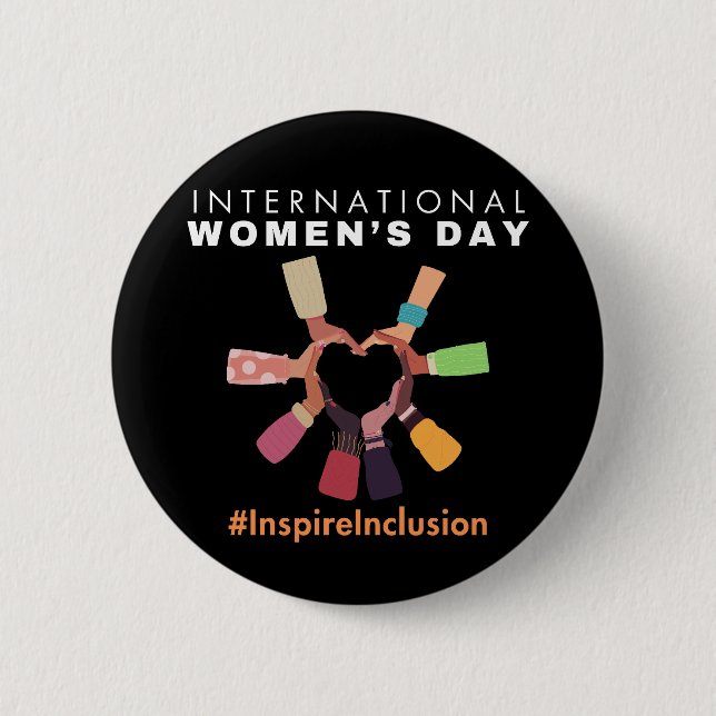 Bóton Redondo 5.08cm Inspire Inclusion International Women Day (Frente)
