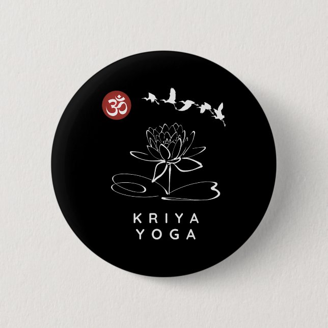 Bóton Redondo 5.08cm Instrutor de Kriya Yoga Design para Iniciantes em  (Frente)