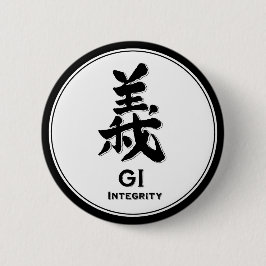 Bóton Redondo 5.08cm Integridade GI bushido virtude samurai kanji