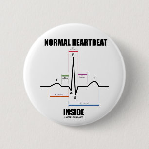 Bóton Redondo 5.08cm Interior normal da pulsação do coração (ECG EK