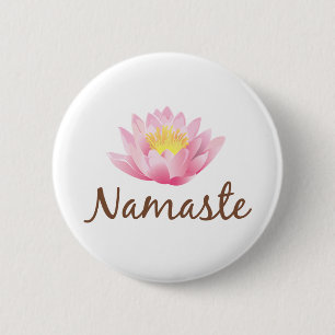 Bóton Redondo 5.08cm Ioga da flor de Namaste Lotus