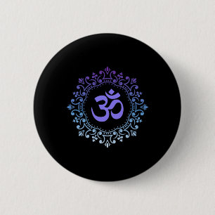 Bóton Redondo 5.08cm Ioga Iogue Nova Era Mandala Meditação Reiki Roxo