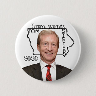Bóton Redondo 5.08cm Iowa quer Tom Steyer 2020