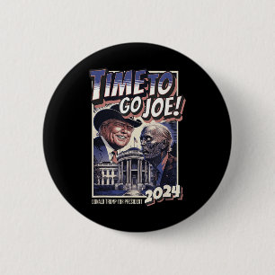 Bóton Redondo 5.08cm Ir Joe Funny Pro Trump & Zombie Biden 2024