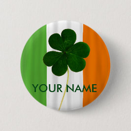 Bóton Redondo 5.08cm Irish Flag Ireland Shamrock Clover Volunteer