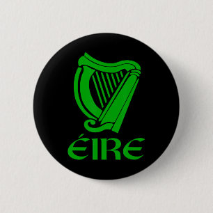 Bóton Redondo 5.08cm Irlanda Eire Eireann Orgulho Irlandês Harpa Gaélic