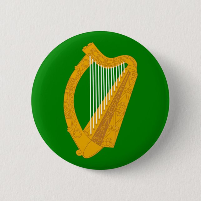 Bóton Redondo 5.08cm irlanda green harp flag irlanda (Frente)