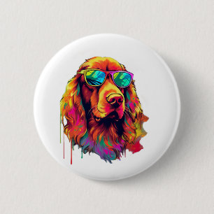 Bóton Redondo 5.08cm Irlandês Red Setter Dog Raça para um Irlandês Verm