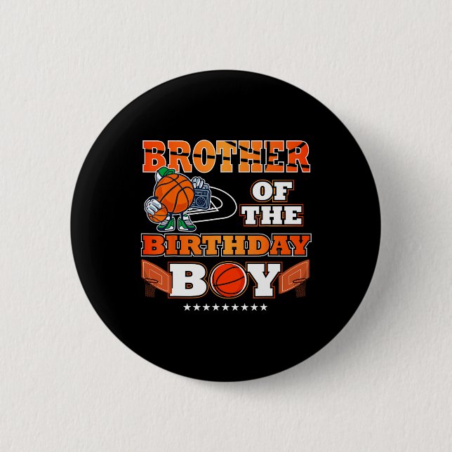 Bóton Redondo 5.08cm Irmão Do Aniversário Do Jogador Bysketbyll B-da (Frente)