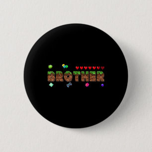 Bóton Redondo 5.08cm Irmão Do Menino Do Aniversário Jogo De Pixel Corre