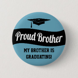 Bóton Redondo 5.08cm Irmão Orgulhoso - Botão de Graduação Azul Preto