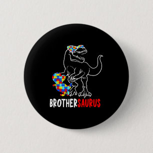 Bóton Redondo 5.08cm Irmãosaurus T Rex Dinossauro Autismo Conscientizaç