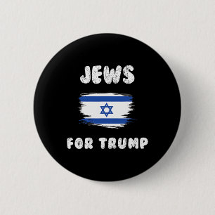 Bóton Redondo 5.08cm Israel Bandeira Judeus para Trump