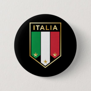 Bóton Redondo 5.08cm Italia Print - Orgulhoso Italiano - Camisa de Fute