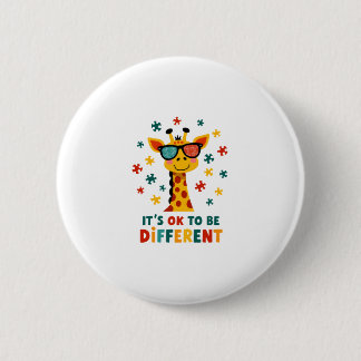 Bóton Redondo 5.08cm It's Ok To Be Different Giraffe Autism Awareness B