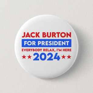 Bóton Redondo 5.08cm Jack Burton Para Presidente 2024