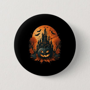 Bóton Redondo 5.08cm Jack O' Lantern Face Halloween Pumpkin Spooky