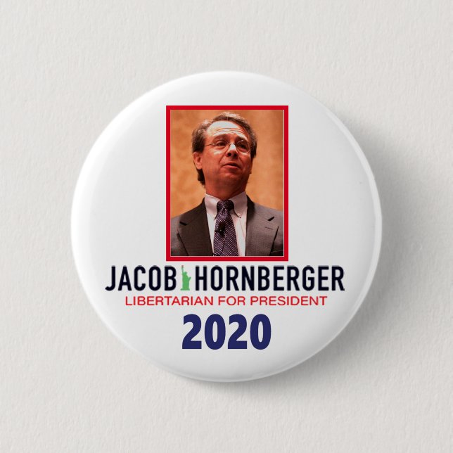 Bóton Redondo 5.08cm Jacob Hornberger Libertarian para o Presidente 202 (Frente)
