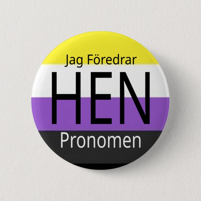 Bóton Redondo 5.08cm Jag föredrar hen pronomen - knapp (Frente)