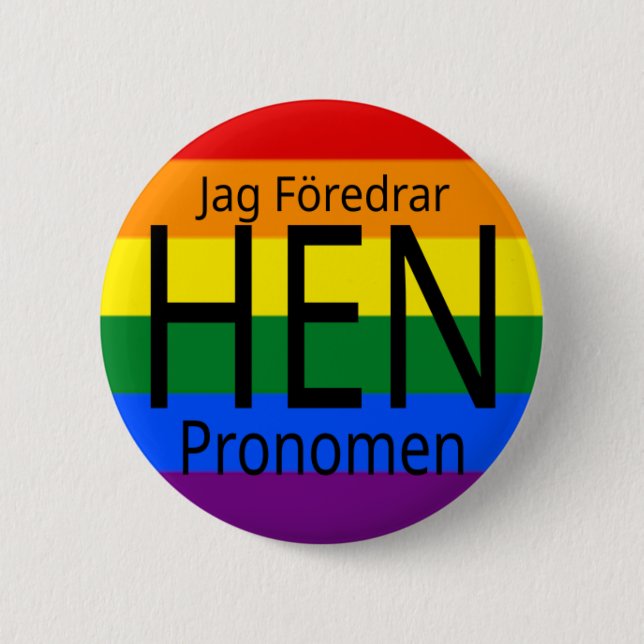 Bóton Redondo 5.08cm Jag föredrar hen pronomen pride - knapp (Frente)