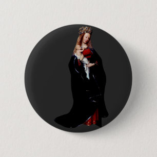Bóton Redondo 5.08cm Jan van Eyck - A Virgem na Igreja Arte Fina