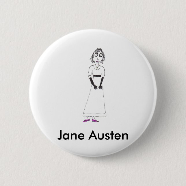 Bóton Redondo 5.08cm Jane Austen assustador (Frente)