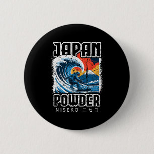 Bóton Redondo 5.08cm Japão hokusai snowboarding niseko japonês katakan