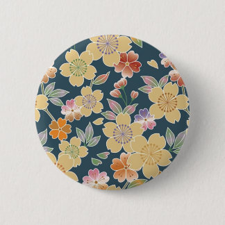 Bóton Redondo 5.08cm Japão, Sakura, quimono, Origami, Chiyogami, flor,
