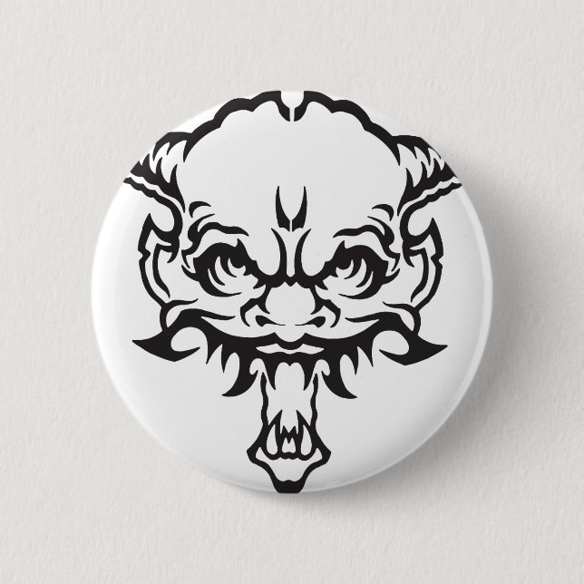 Bóton Redondo 5.08cm Japonês Tattoo Oni Demon (Frente)