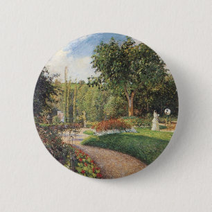 Bóton Redondo 5.08cm Jardim de Les Mathurins em Pontoise por Pissarro