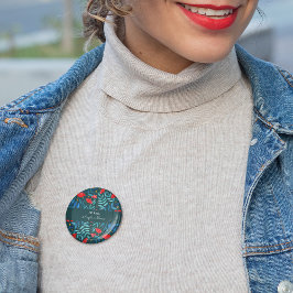 Bóton Redondo 5.08cm Jardim mágico - lacre escuro e vermelho