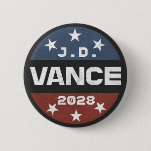 Bóton Redondo 5.08cm JD Vance 2028 Vance 2028 Retro Eleição J.D. Vance
