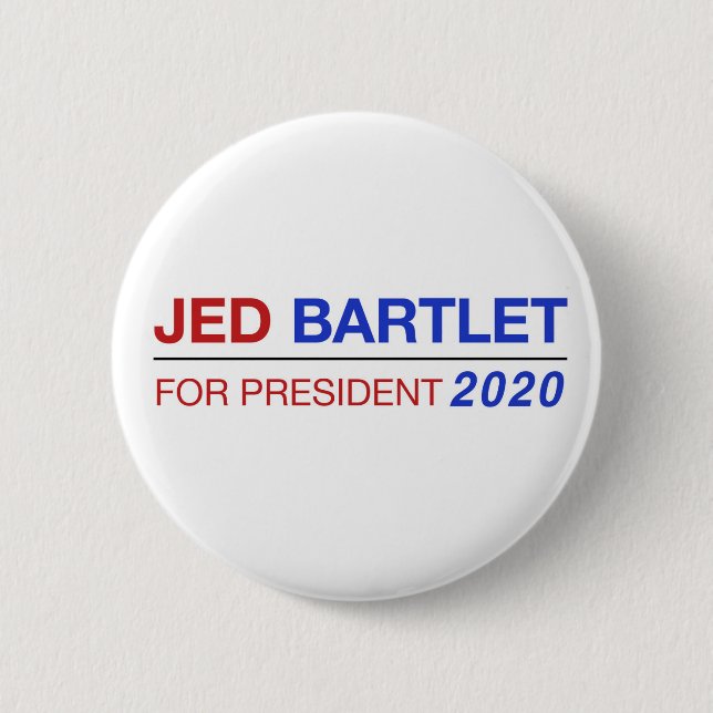 Bóton Redondo 5.08cm Jed Bartlet para o botão do presidente 2020 (Frente)