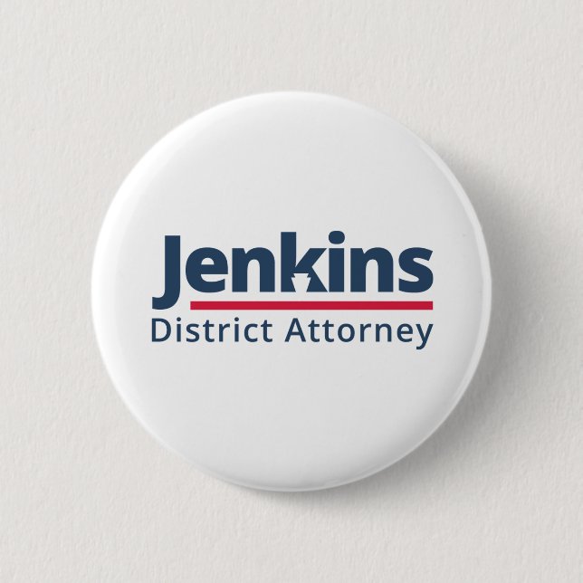 Bóton Redondo 5.08cm Jenkins para o fiscal do distrito (Frente)