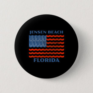 Bóton Redondo 5.08cm Jensen Beach Flórida Bandeira Americana de Pesca V