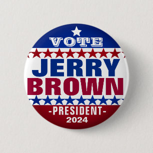 Bóton Redondo 5.08cm Jerry Brown para o botão de campanha do presidente