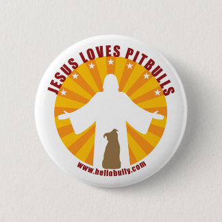 Bóton Redondo 5.08cm Jesus ama o Pin de Pitbulls