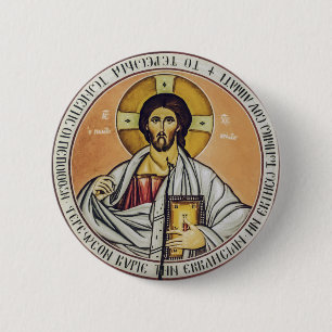 Bóton Redondo 5.08cm Jesus Cristo Pantocrator cúpula da Igreja