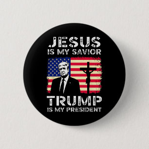 Bóton Redondo 5.08cm Jesus É Meu Salvador Trump É Meu Presidente Trump 