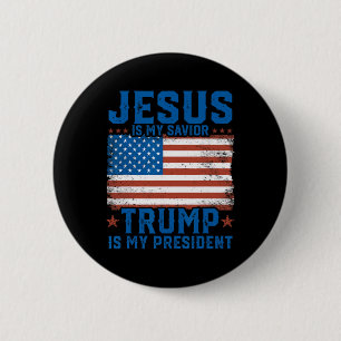 Bóton Redondo 5.08cm Jesus É Meu Salvador Trump É Meu Presidente Trump 