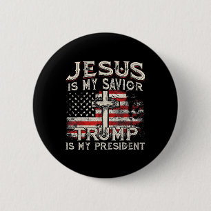 Bóton Redondo 5.08cm Jesus É Meu Salvador Trump É Meu Presidente Trump 