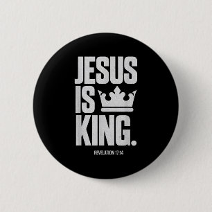 Bóton Redondo 5.08cm Jesus é o rei Bíblia das Escrituras Religiosas Cit