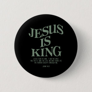 Bóton Redondo 5.08cm Jesus é o rei Jesus João 14_6, fantasia cristão