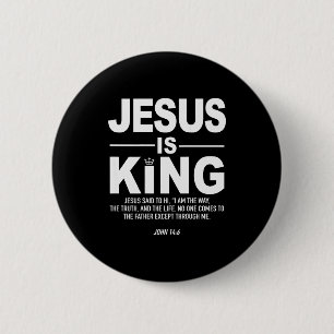 Bóton Redondo 5.08cm Jesus É Rei Fé Religiosa Deus Cristão Homens Roupa