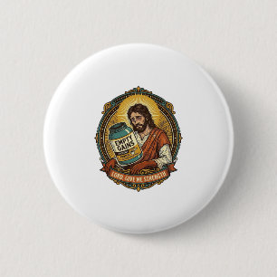 Bóton Redondo 5.08cm Jesus Exausto Tubo de Proteína Vazia Humor de Acad