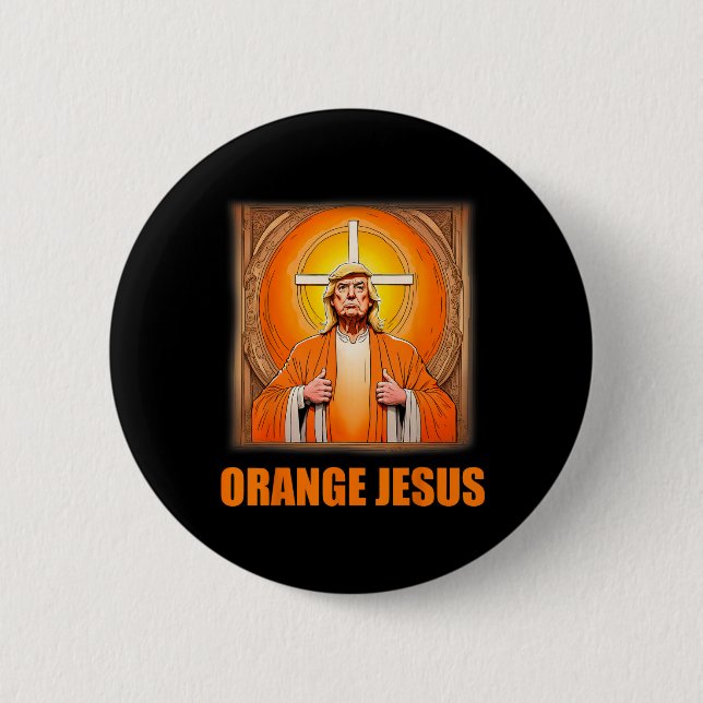 Bóton Redondo 5.08cm Jesus Funny Trump 1 (Frente)