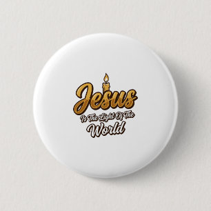 Bóton Redondo 5.08cm Jesus Luz do Mundo Vela Cristã Vector_1
